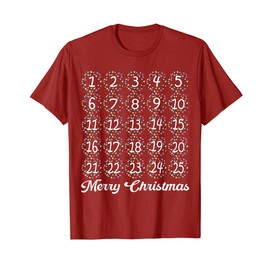 Advent Calendar Christmas Family Matching Xmas Countdown Fun T-Shirt