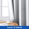 HOMEIDEAS 2 Panels Greyish White Faux Silk Curtains White Blackout