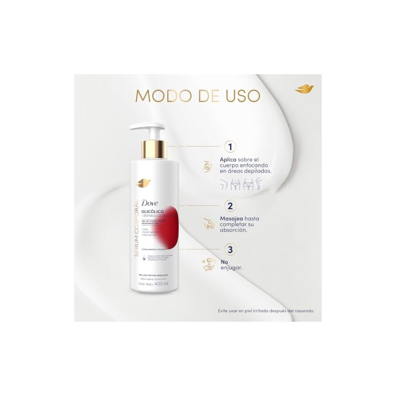 Dove Sérum Corporal Glicólico Reparador de Textura 400 ml