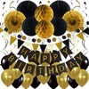 ZERODECO Birthday Party Decoration, Happy Birthday Banner with Paper Fans,