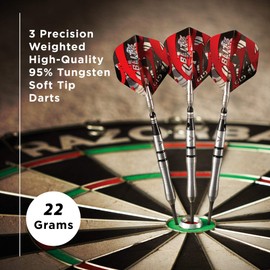 Viper by GLD Products unisex adult Viper Blitz 95 Tungsten Steel Tip Dart Set with Case 22 Grams, Black, 22-Gram US