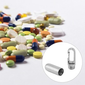 Portable Box, Small Pocket Box Keychain Stainless Steel Case Keychain Organizer Holder for Outdoor Camping Travel (Spring Buckle)