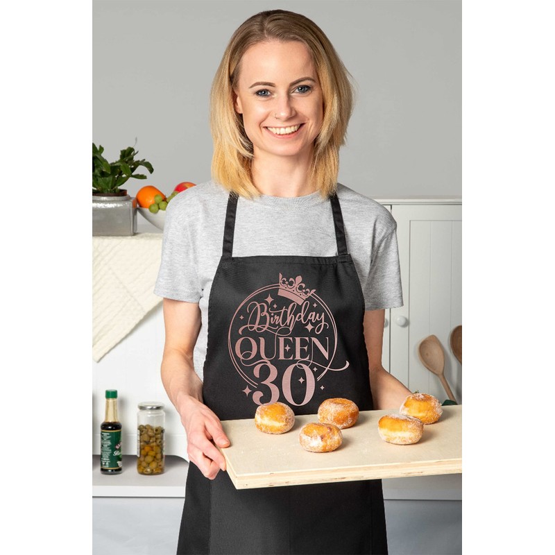 Print4U Birthday Queen 30 Ladies Apron 30th Birthday Gift Cooking