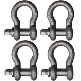 RAParts (4) 3/4" Shackle D Ring & Screw Pin Tow Chain Anchor Cable 4x4 Off-Road Recovery