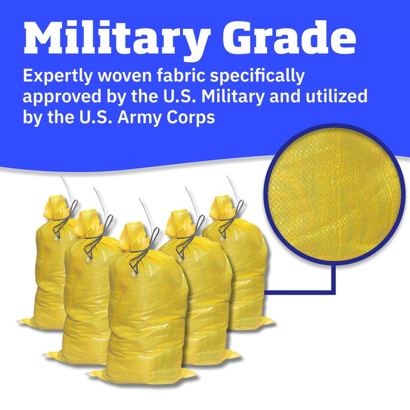 DURASACK Heavy Duty Sand Bags with Tie Strings Empty Woven