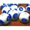 2 White MURANO Glass Beads 10 mm - 7/16 in