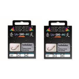 2 Packs Set JENZI Tied Trout Hooks (20 Pieces) Mono, 80 cm Hook Size 4, 6, 8, 10 & 12 depending on selection + Free Petri Heill! Sticker (hook size 12)