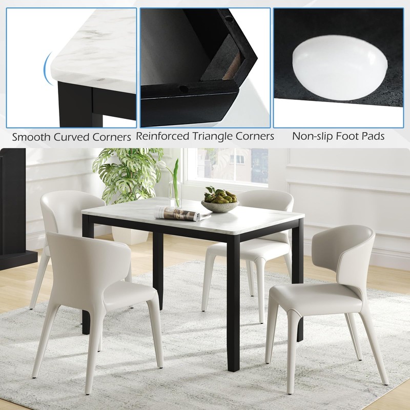 Giantex 45" Rectangular Dining Table for 4 People with Faux