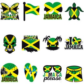Jamaica Party Decoration DIY Jamaica Themed Party Favors Cut-outs Essentials Jamaica Independence Day Party Shaped DIY Cutouts Supplies Set of 12 Counts