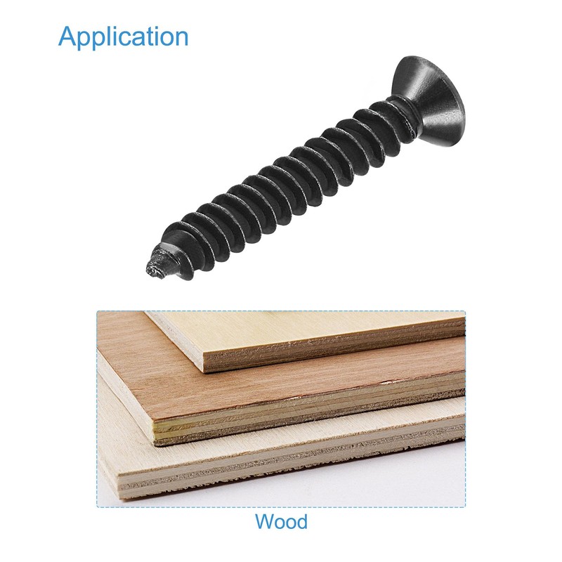 sourcing map M3 x 20mm Wood Screws Phillips Flat Head