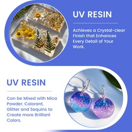ProKKUV UV Resin Kit 500g Premium Crystal Clear Fast Curing Resin for DIY Craft Jewelry Making