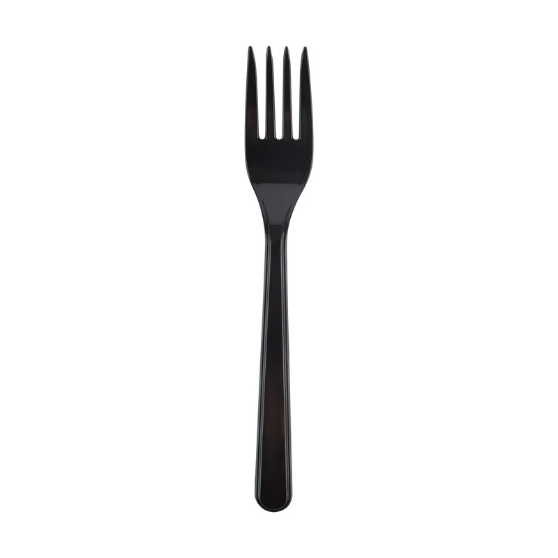 PlasticPro 200 Pack Heavy Weight Plastic Forks Black Disposable Forks