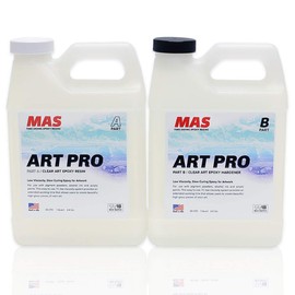 MAS Art Pro Epoxy (2-Quart Kit) | 2-Part Resin and Hardener | Clear Epoxy Resin Kit with Low Viscosity and Better UV Resistance | for Jewelry Making, Flower Preservation, and Other Art Resin Crafts