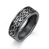 Celtic Knot Ring Sterling Silver Mens Black Ring Irish Celtic
