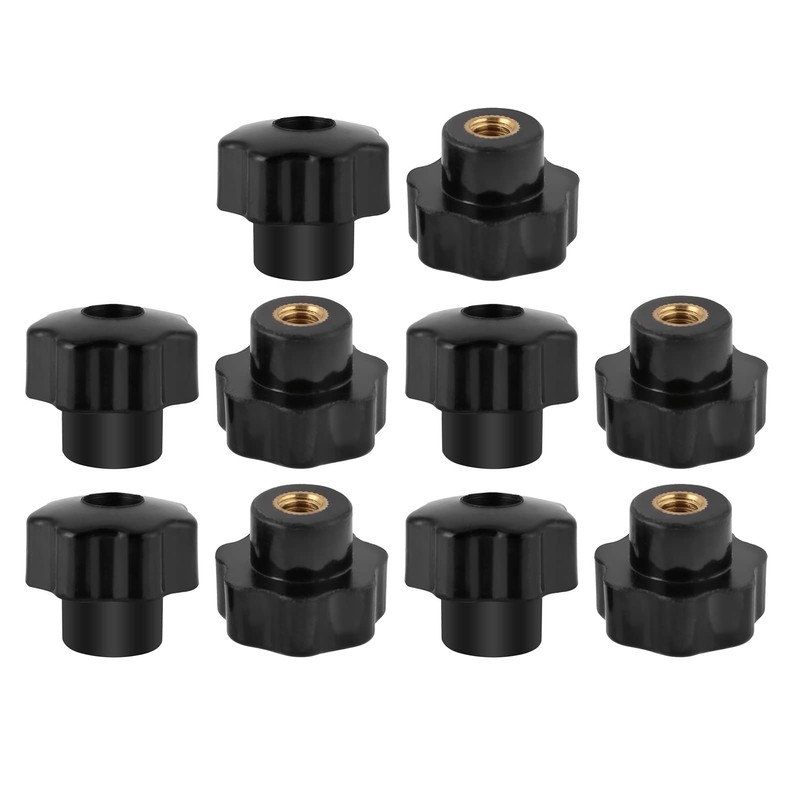 10Pcs M6 Female Thread Star Knobs Plastic Wingnuts Knobs Universal