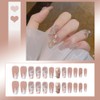 Nail Tip, Long, 24 Pieces, Nail Tip, Glitter Stone, Cute