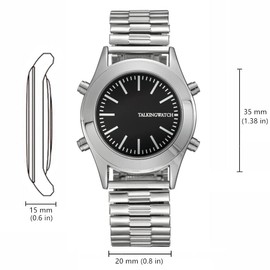 VISIONU English Talking Watch with Alarm,Black Dial (Expansion Band VIY-BLKEU-025A)