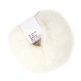 xuuyu. Wool Yarn for Knitting Soft Mohair Knit Angora Long Wool Yarn DIY Scarf Crochet Yarn Extra Fine Fluffy Soft Hand Washable (White)