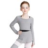 Avrigirl Knitted Crop Grey Ballet Sweater for Girls, Dance Skirts