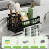 OWill Kitchen Sink Caddy - Self-Draining Sponge Holder with Dishcloth