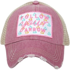 KATYDID Follow Your Arrow Baseball Cap - Trucker Hat for Women - Stylish Cute Ball Cap - (Mauve)