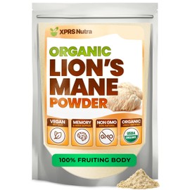 XPRS Nutra Organic Lion's Mane Mushroom Powder - Premium for Mental Clarity, Cognition and Immunity - Vegan Friendly (8 oz)