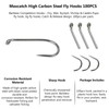 Maxcatch 100pcs Barbless Fly Fishing Hooks for Fly Tying Dry