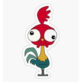 Cartoon Chicken Sticker - Sticker Graphic - Auto, Wall, Laptop, Cell, Truck Sticker for Windows, Cars, Trucks
