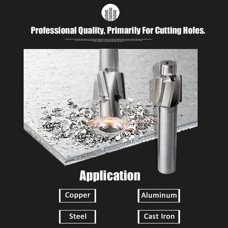End Mill Cutter Drill Milling Bits, Akozon Countersink End Mill