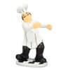 Resin Chef Statue Restaurant Dining Table Decor Holding Red Wine