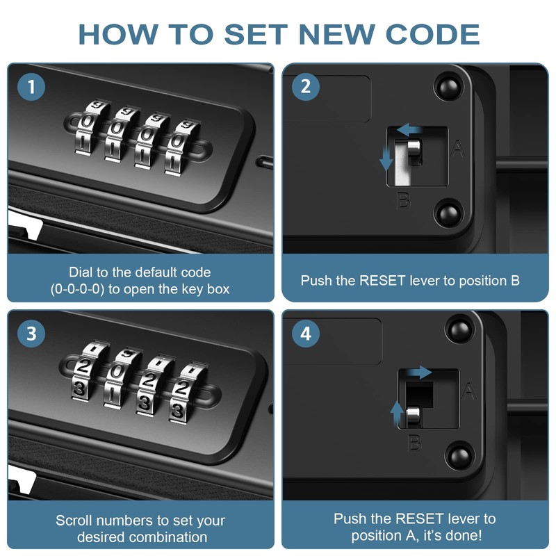 Upgrade Portable Safe, Security Box with Number Code, Waterproof Anti-Theft