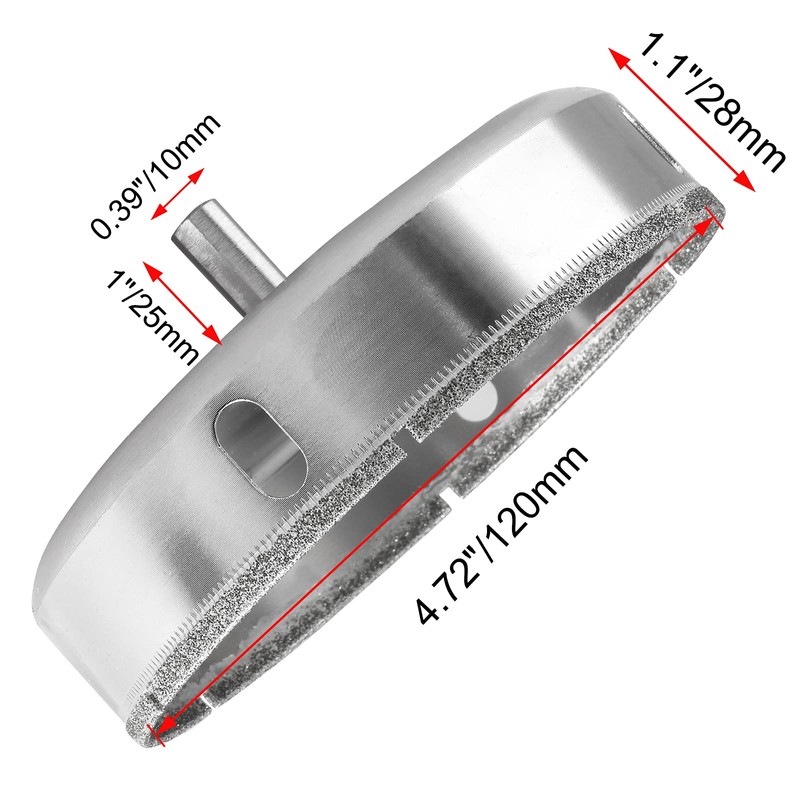 Luomorgo 120mm/4-3/4 inch Diamond Hole Saw, 1.1 inch Cutting Depth