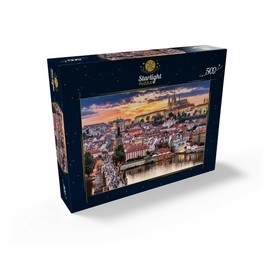 MyPuzzle Prague - Czech Republic - Sunset Or Sunrise View of Charles Bridge and Prague Castle Over Vltava River - Premium 500 Piece Jigsaw Puzzle for Adults