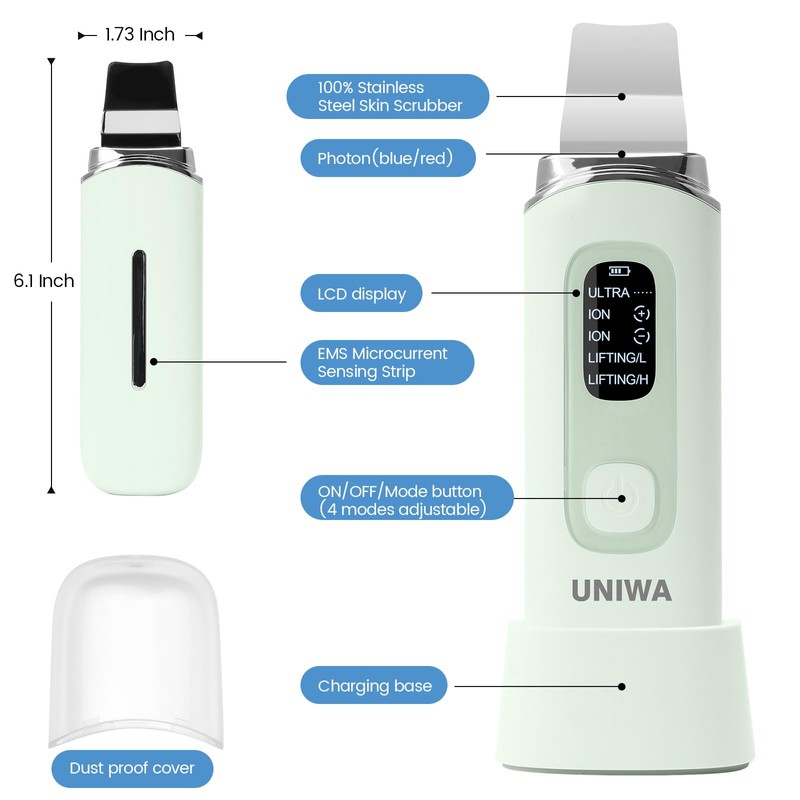 UNIWA Skin Scrubber Face Spatula, Skin Scrubber Pore Cleaner Blackhead
