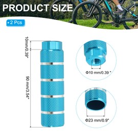 PATIKIL Aluminum Alloy Stripe Bike Pegs Fit 3/8 inch Axles, 2 Pack Anti-Skid Lead Foot Bicycle Pegs Back Seat Stands for BMX Mountain Bike Cycling Rear Stunt Pegs, Sky Blue