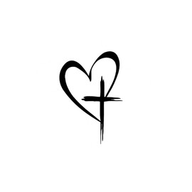 Zpana Love Cross Car Sticker, Vinyl Waterproof Heart Decals for Vehicel Windows, Bumpers, Trunks, 5.9" x 3.94" Religious Auto Exterior Decoration Accessories, Universal for SUV, Trucks, RV (Black)