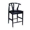Wishbone Counter Height Kitchen Bar Stool - Black Finish