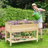 S AFSTAR Raised Garden Bed with Wheels, 48" L X