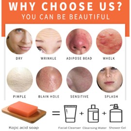 Kojic Acid Soap effective exfoliating brightening whitening moisturizing smooth skin Sabun Asid Kojic berkesan exfoliating pencerahan pemutihan pelembapan kulit licin 曲酸皂有效去角质、提亮、美白、保湿、光滑肌肤