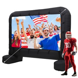 Hipicute 17Ft Inflatable Projector Screen Outdoor Movie Screen Support with Quiet Air Blower, Storage Bag Front and Rear Projection, 160°Large Viewing Angle Perfect for Movie Night and Parties