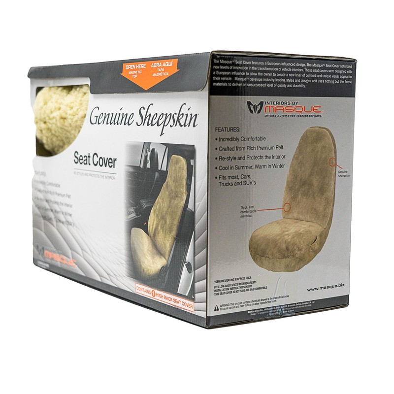 Masque 63813 Tan Sheepskin Seat Cover