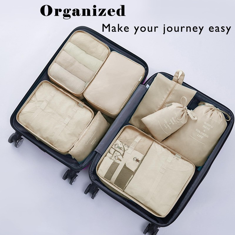 Packing Cubes, Lightweight Travel Luggage Organizers with Shoe Bag, Toiletry