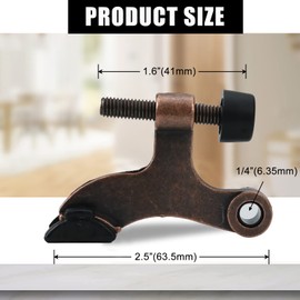 6 Pack Hinge Pin Door Stoppers, Adjustable Heavy Duty Door Stop with Rubber Bumper Tips, Door Stopper Easy Installation, Prevent Striking Wall Dents from Door Knobs Reduce Damage Copper