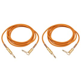 Baglaum 2X Guitar Instrument Cable 10FT Electric Instrument Bass AMP Cord 1/4 Inch Straight to Right Angle Plated 6.35mm Cable, 750124340