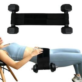 Double Strap Glute Training Belt (Black) - Chloroprene Hip Thrust Belt, 50KG Load Capacity, Non-Slip & Pain-Free, Foldable for Home/Gym/Travel, Fits Most Body Types