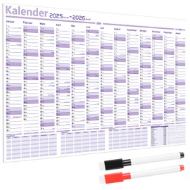 SULOLI XXL Calendar 2025 Wall Calendar Annual Calendar Large Poster Calendar in German with Magnetic Pens and Glue for Students Teachers and Office (98 x 68 cm)
