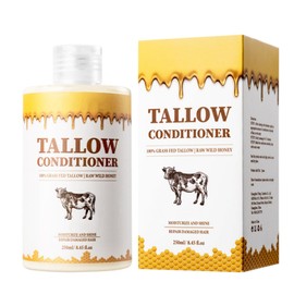 Beef Tallow Hair Conditioner, Nourishing Frizz Control Moisturizing Hair Treatment for All Hair Types, Smooths & Repairs Damaged Hair Split Ends, Detangles Softens Suitable for Men and Women, 250g