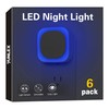 YUNLEX 6 Pack Plug in Dimmable Night Light, Blue Nightlight,