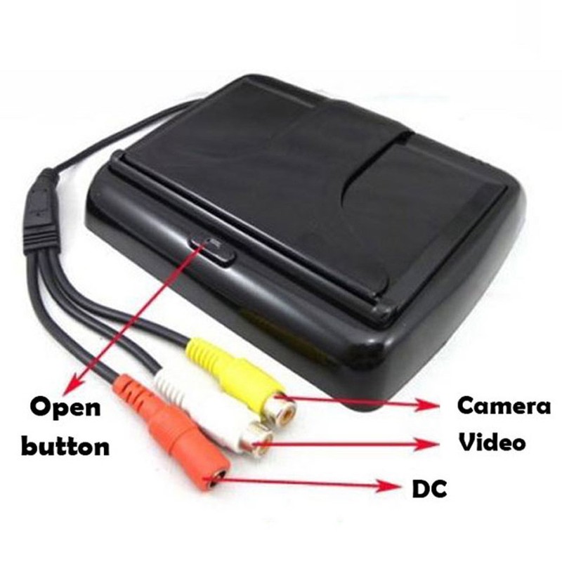 PolarLander Wireless Reversing Camera HD 4.3" LCD Foldable Car Monitor