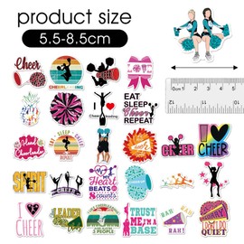 Wanmu Cheer Stickers, 100 Cute Vinyl Waterproof Cheerleader Stickers, Pink Cheering Girl Stickers for Laptop, Water Bottle, Stickers for Kids, Toddlers, Teens, Girls